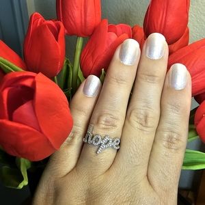 Inspirational Diamonique Script Ring